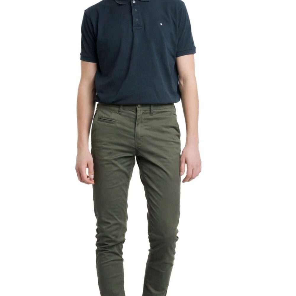 Slim Tailored Chino Pants Χακί