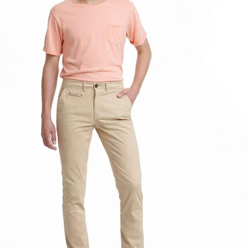 Slim Fit Chino Pants Εκρού της Άμμου