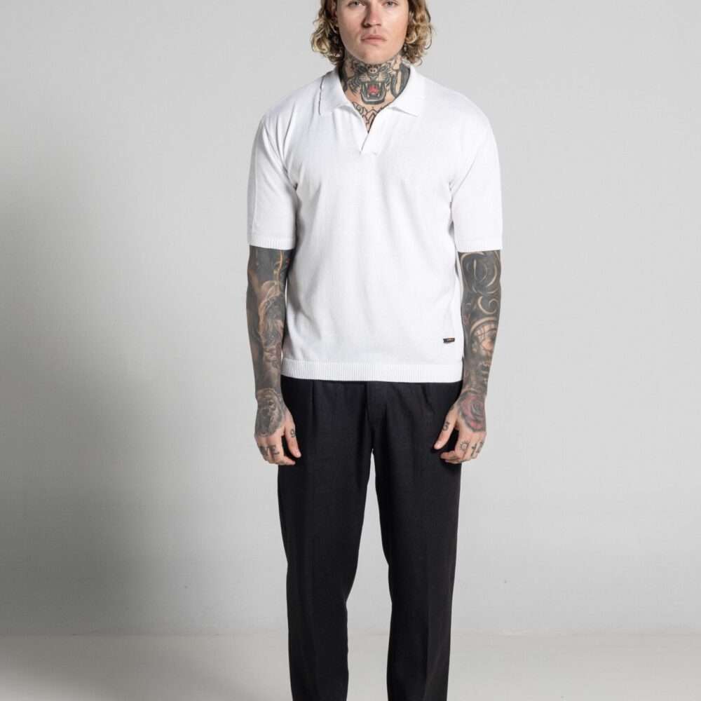 COSI Slim Fit Knitted Polo Άσπρο