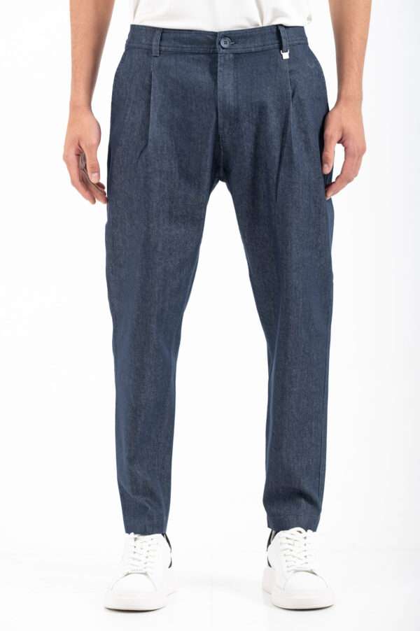Vittorio Biagio Pleated Loose Fit Jeans Μπλε