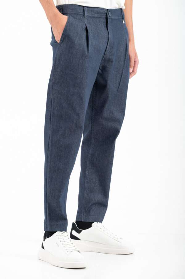Vittorio Biagio Pleated Loose Fit Jeans Μπλε - Image 10