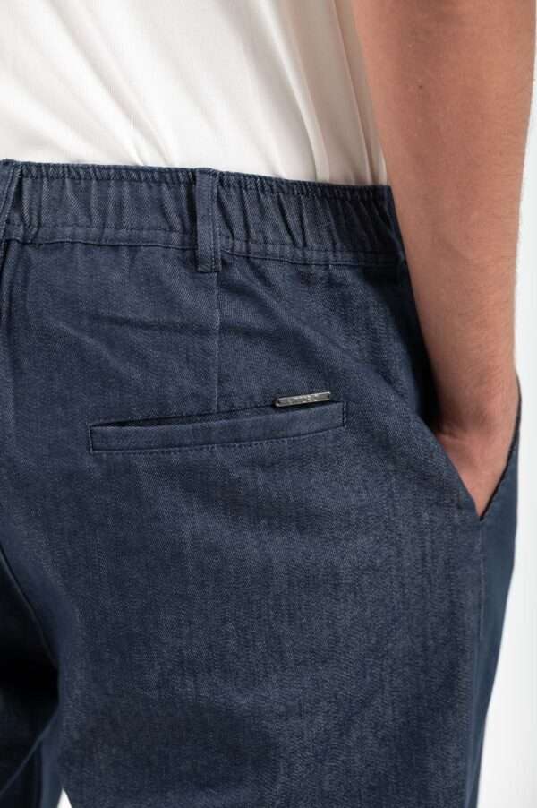 Vittorio Biagio Pleated Loose Fit Jeans Μπλε - Image 4