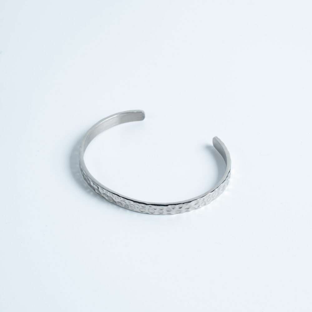 Silver Textured Cuff Bracelet