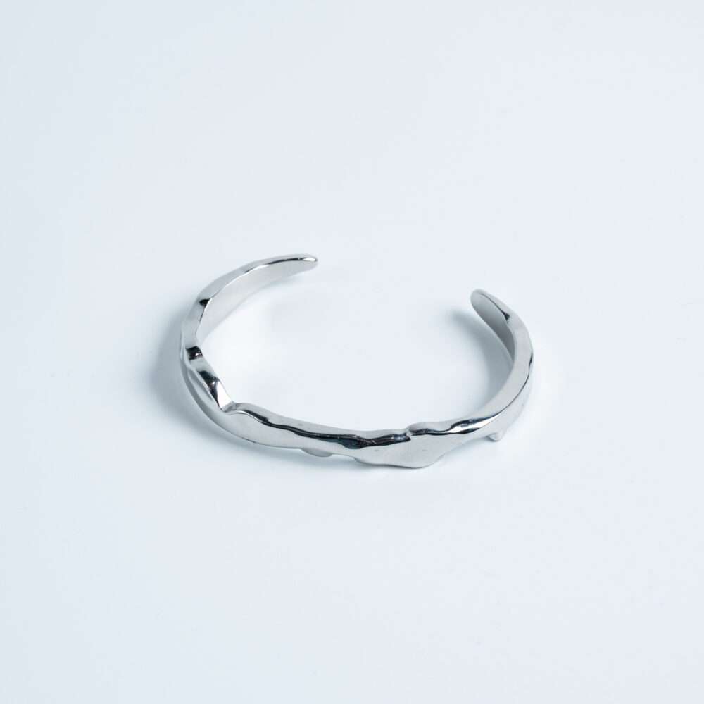 Silver Organic Wave Cuff Bracelet