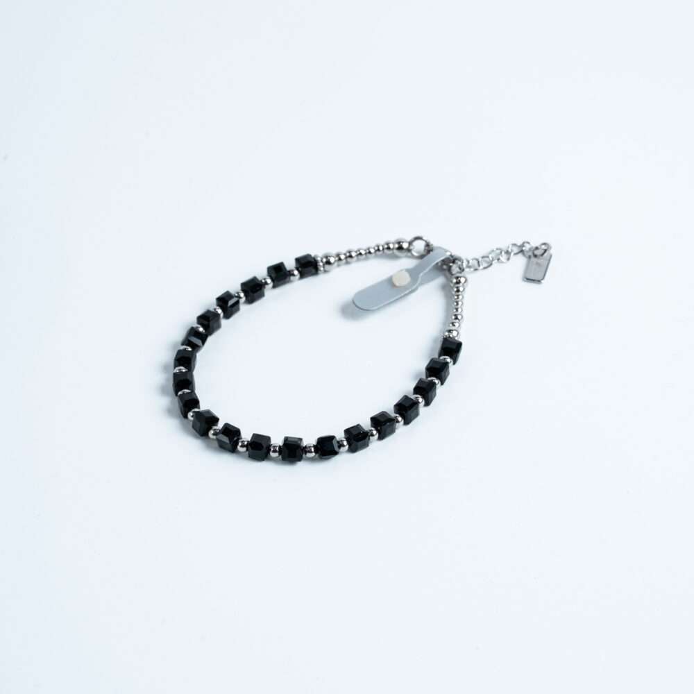 Black & Silver Beaded Bracelet