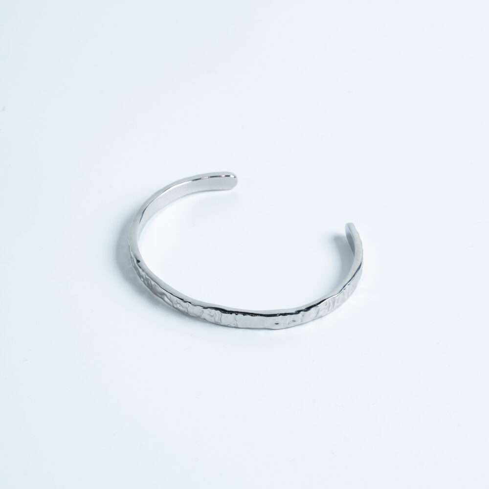 Silver Textured Cuff Bracelet