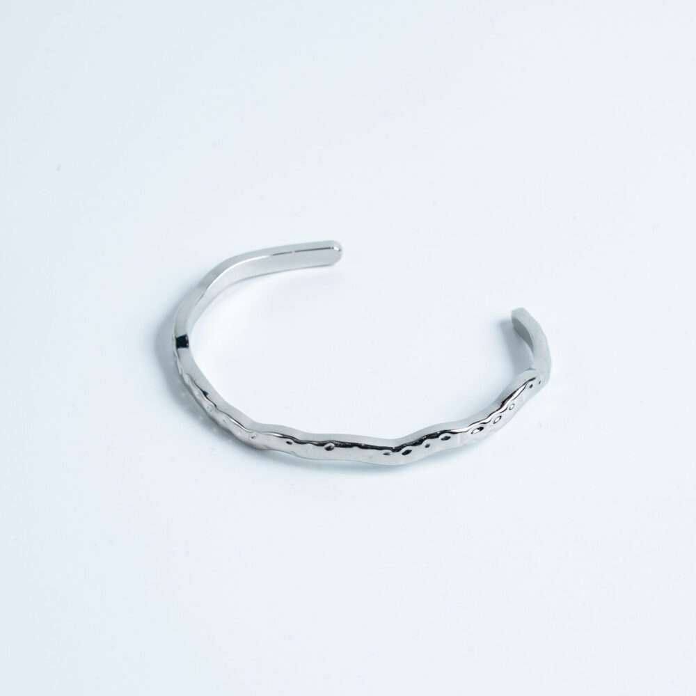 Silver Hammered Cuff Bracelet