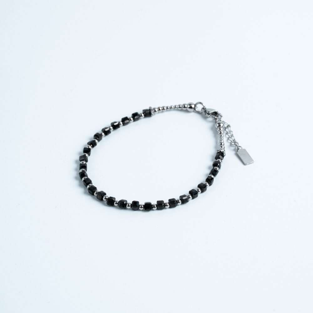 Black Faceted Chain Bracelet