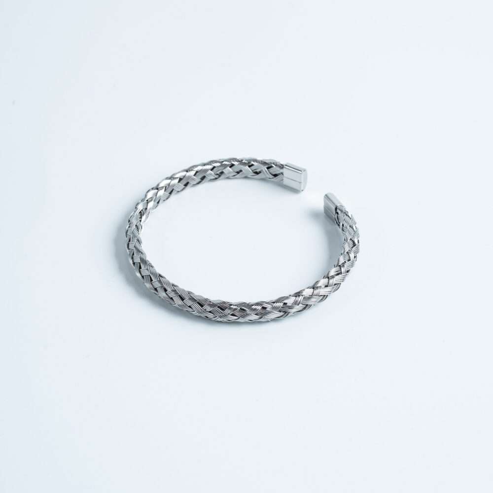 Silver Woven Cuff Bracelet