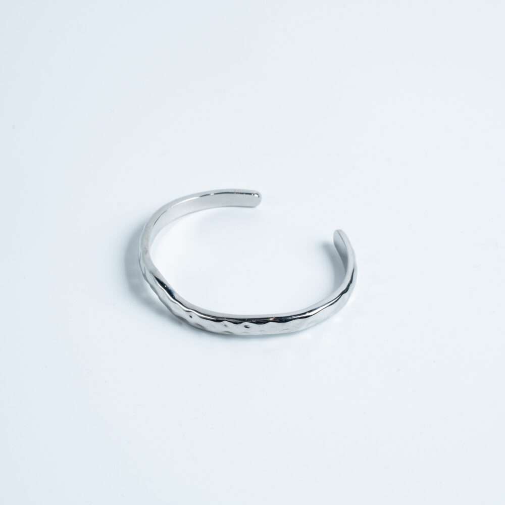 Silver Ripple Cuff Bracelet