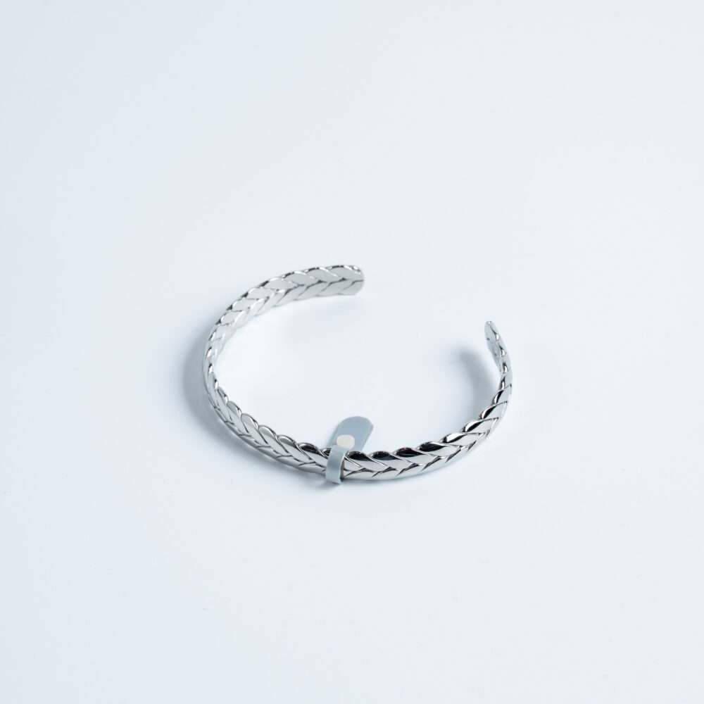 Silver Braided Cuff Bracelet