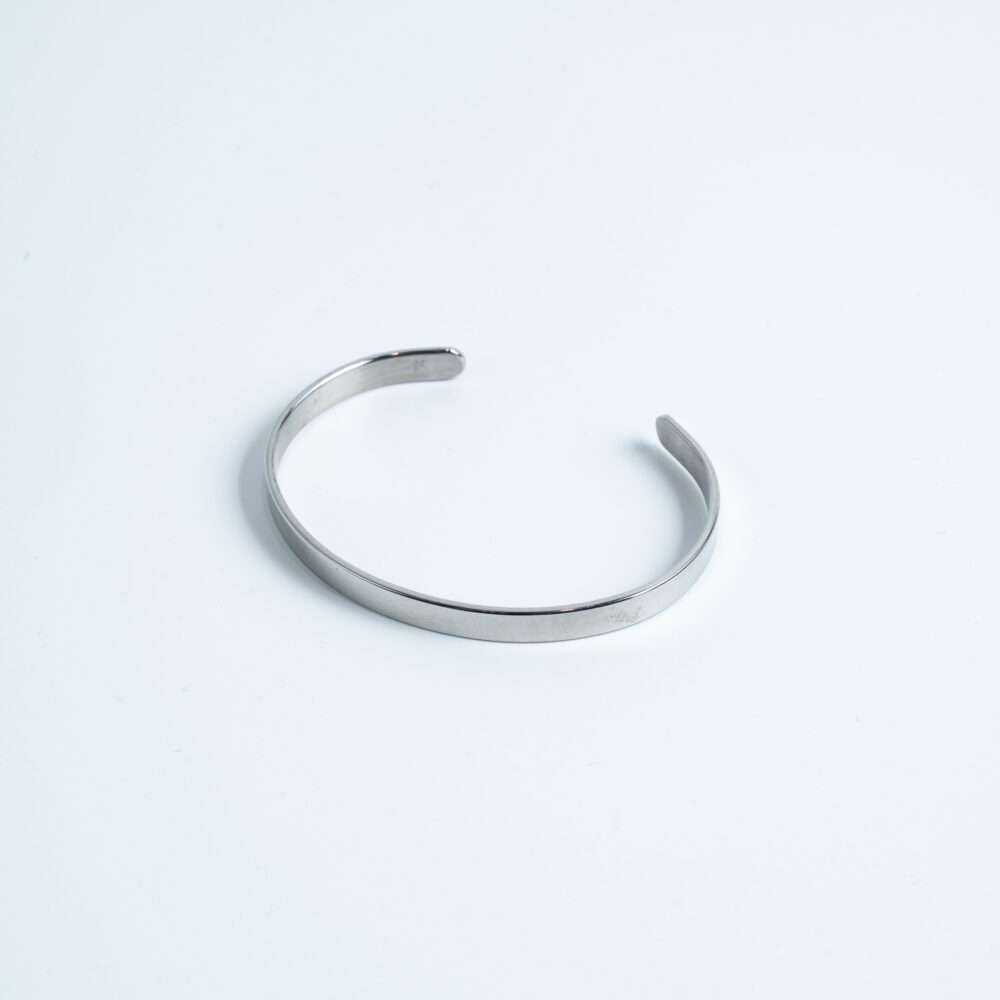 Polished Silver Open Bracelet