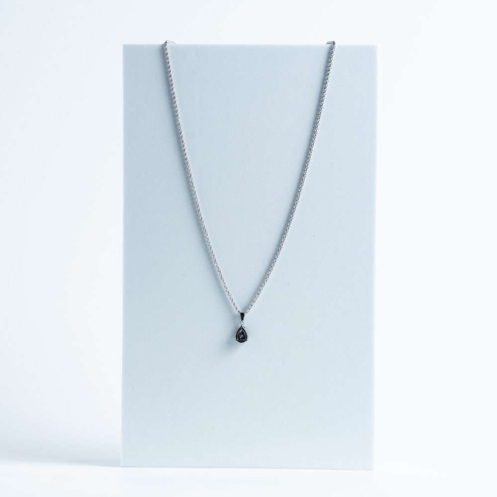Silver Drop Charm Necklace