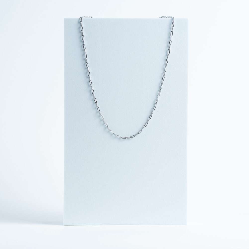 Silver Elongated Link Necklace