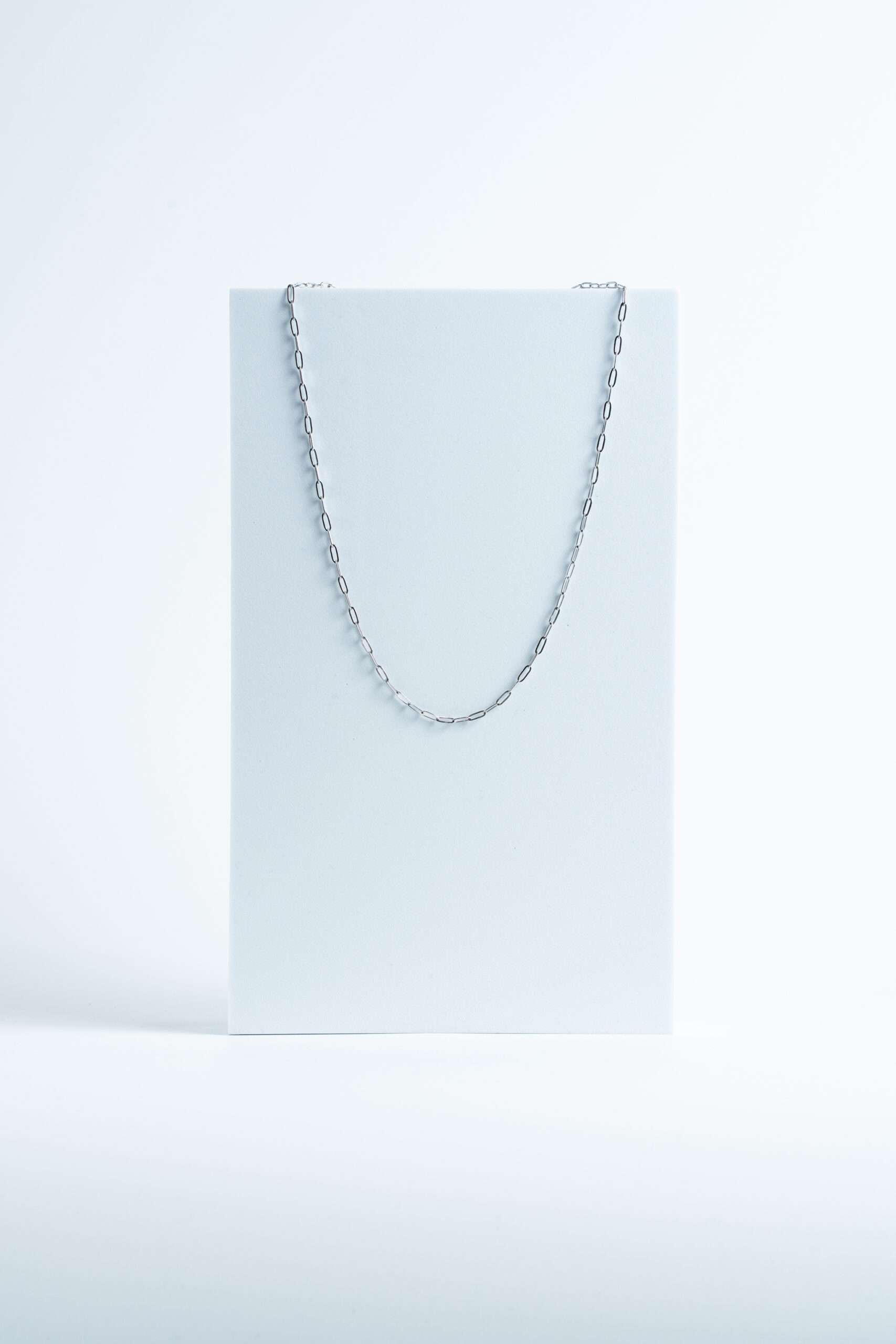Silver Elongated Link Necklace