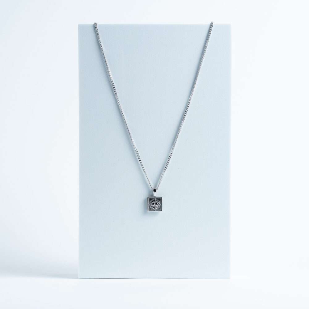 Silver Radiant Square Pendant Necklace
