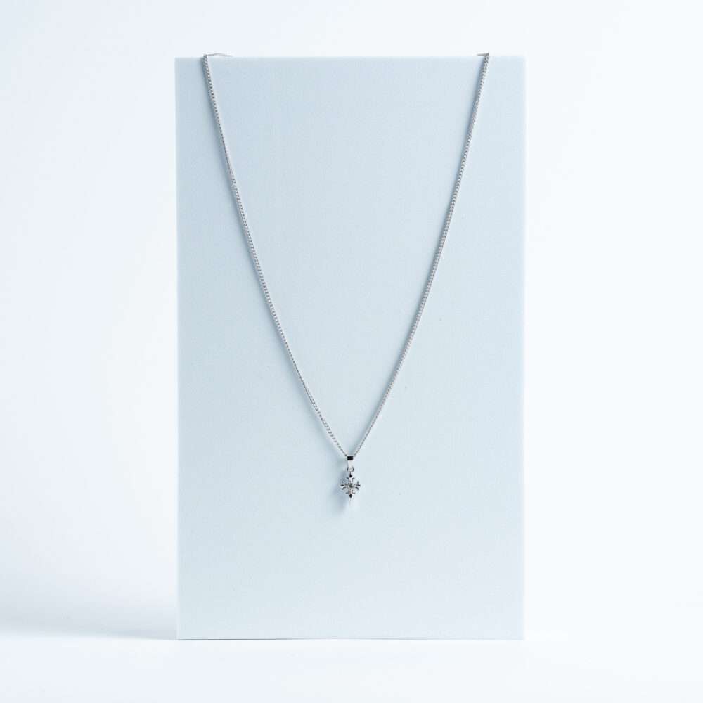 Silver Floral Cross Pendant Necklace
